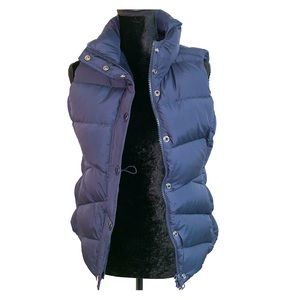 Vintage J. Crew Navy Blue Down Puffer Vest - Small